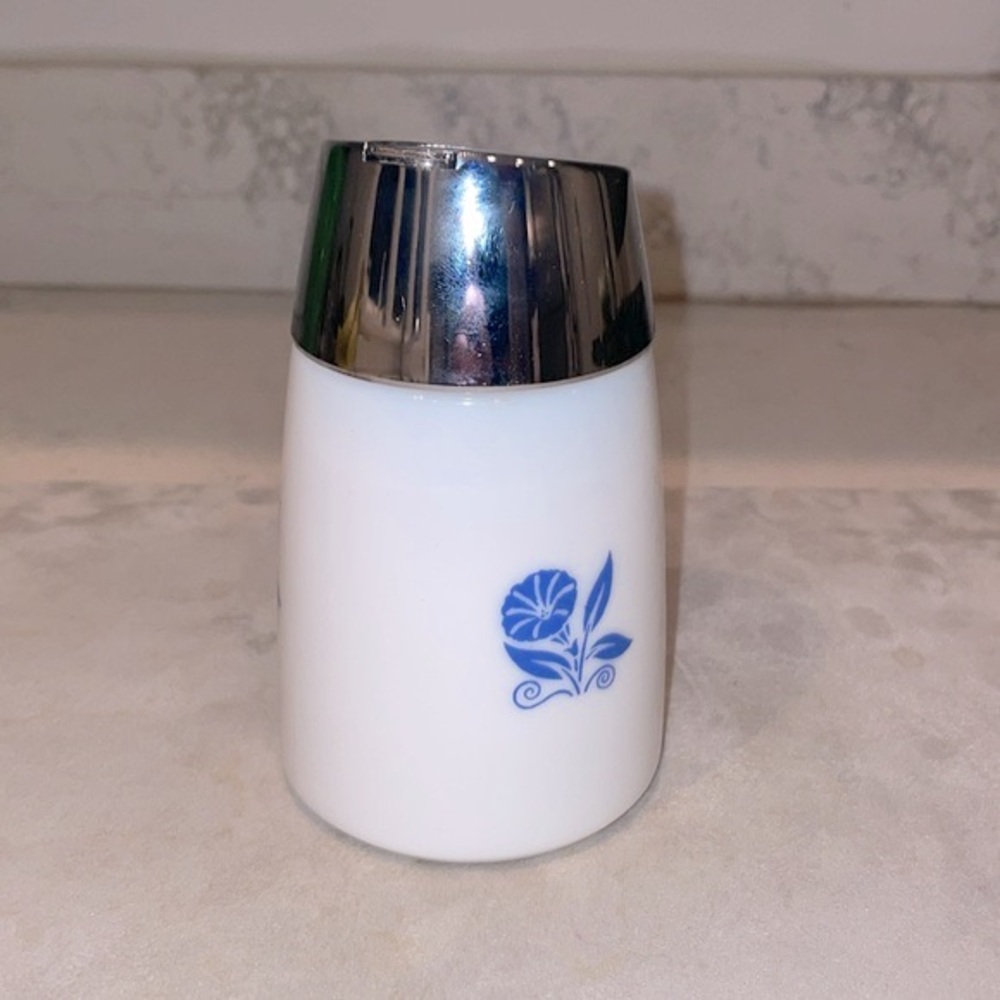 Milk Glass Sugar Dispenser Vintage Santa Barbara Dispensers Inc. Morning Glory